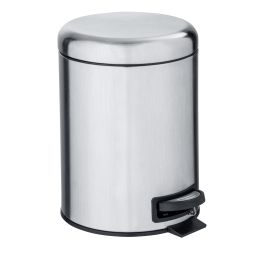 Papelera con pedal de 5L Leman acero inoxidable mate