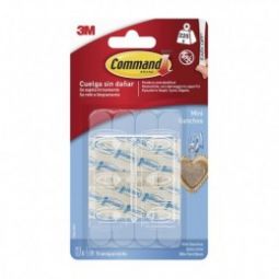 Mini ganchos adhesivos transparentes (8uds) 3M