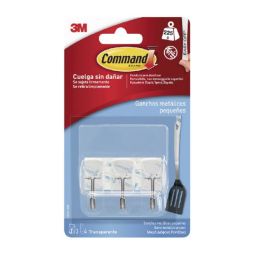 Ganchos adhesivos transparentes (3uds) 3M