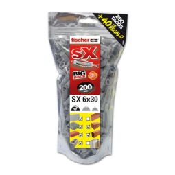 Big pack tacos sx 6x30 mm fischer 200+40 uds
