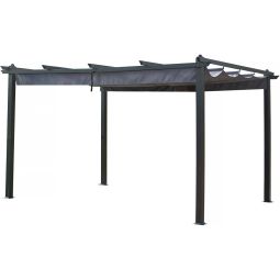 Pérgola de aluminio con techo retráctil - 3 x 4 m - antracita