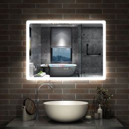Espejo de baño LED 80×60cm + bluetooth + antivaho