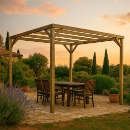 Pérgola madera autoportante kora vidahuerto 240x240x240 cm.