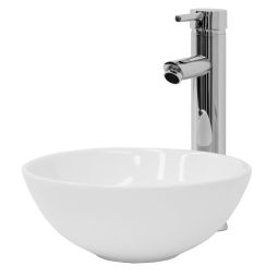 Lavabo redondo ø28x11,6cm ceramica blanca brillante ecd germany