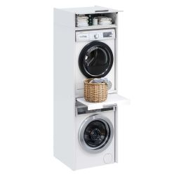 Mueble columna lavadora secadora con mueble alto t-bath 67,2x208cm blanco