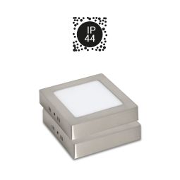 Pack 2x plafones para baño LED 12w 4000k cuadrado niquel ip44