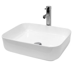 Lavabo de mesa de cerámica 505x395x135 mm blanco ecd germany
