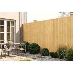 Pantalla de caña de PVC viso, 8 m x 1,8 m, beige