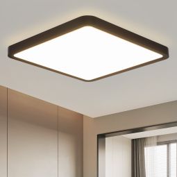 Nettlife lámpara de techo LED plana para dormitorio negro 23cm dormitorio