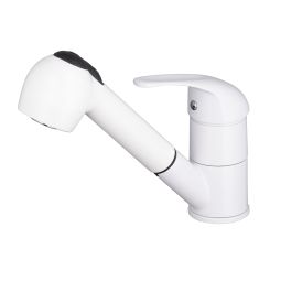Grifo de fregadero blanco con rociador pola