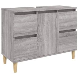 vidaXL armario de lavabo madera contrachapada gris sonoma 80x33x60 cm