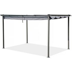Pérgola con techo retráctil - 3 x 4 m - antracita