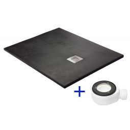 Plato de ducha negro ral 9005 80x190