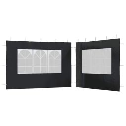 vidaXL pared lateral de carpa de fiesta con ventana 2 uds pe antracita