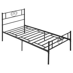 Marco de cama individual 95x196x100 cm acero Homcom
