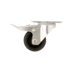 Rueda giratoria ø 8 cm con pletina y freno