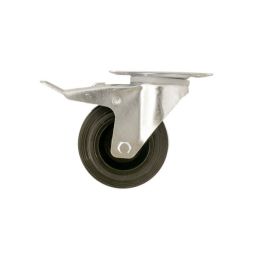 Rueda giratoria ø 10 cm con pletina y freno