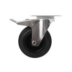 Rueda giratoria ø 12,5 cm con pletina y freno