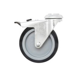 Rueda giratoria ø 10 cm con pasador y freno