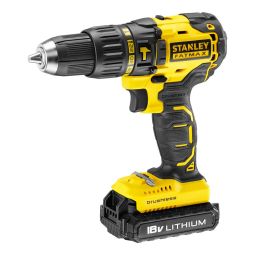 Taladro percutor 18V brushless 2 baterías 2Ah Stanley