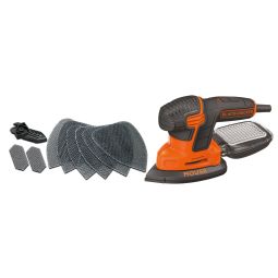 Lijadora mause 120W + caja + 10 accesorios Black & Decker