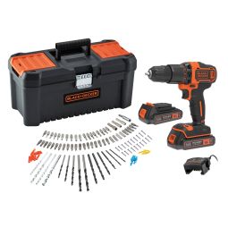 Taladro Percutor 18V 2x2Ah-CJ 105 Accesorios Black & Decker