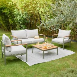 Conjunto de jardín de aluminio para 4 personas Akoa