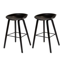 Pack 2 taburetes madera negro