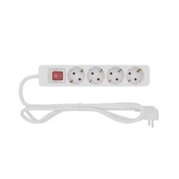 Base múltiple 4 enchufes con interruptor blanco