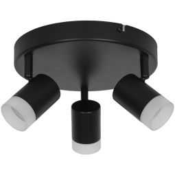 Plafón LED Martiale negro 3 focos