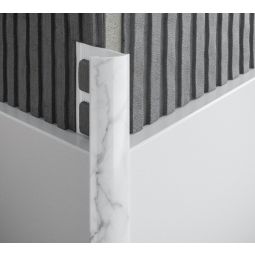 Inglete curvo PVC blanco mármol 9 mm Brenner