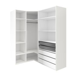 Armario completo Homny 3 columnas y esquinero blanco