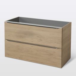 Mueble de baño suspendido Idalie color roble 100x44cm