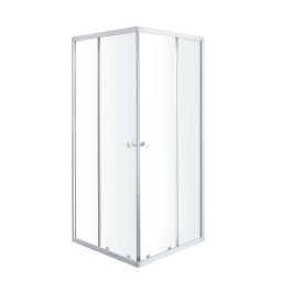 Mampara de ducha 80x80x185 cm Aluminio blanco 4mm Garian