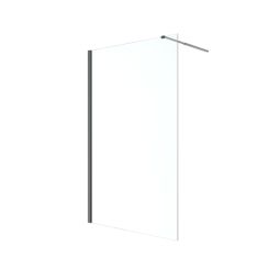 Mampara de ducha fija Calia negro 120 cm Cooke & Lewis