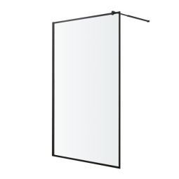 Mampara de ducha fija Elna negro 120 cm Cooke & Lewis