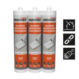 Pack 3 colas acrílicas blanco Brenner