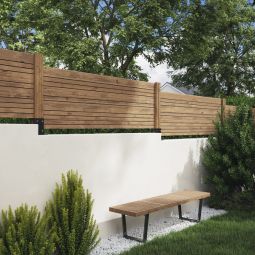 Panel ocultación madera Skimia V1 marrón 180x60 cm Blooma