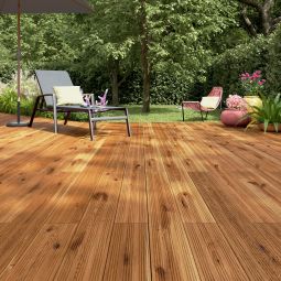 Lama terraza madera marrón Lemhi 240 x 14,5 x 2,7 cm Blooma
