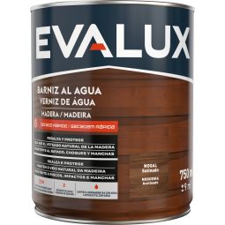 Barniz al agua nogal satinado 750 ml Evalux