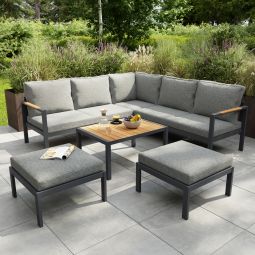 Conjunto de jardín de aluminio para 6 personas Vao corner GoodHome
