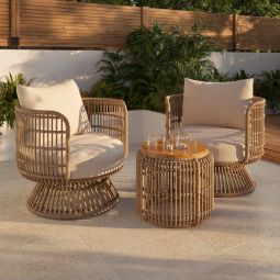 Conjunto de jardín de ratán sintético para 2 personas Palm GoodHome