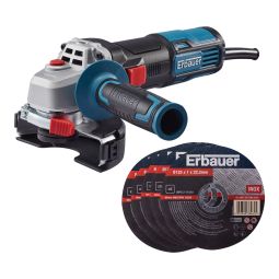 Amoladora 125mm 750w + 5 discos inox Erbauer