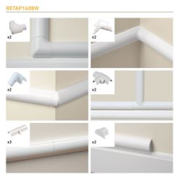 Kit piezas canaleta 16 x 8 mm