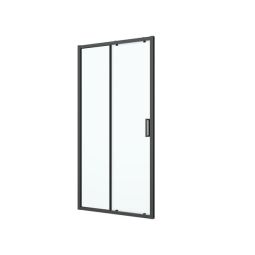 Mampara de ducha corredera Calia negro 110 cm Cooke & Lewis