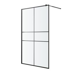 Mampara de ducha fija Izza negro 100cm