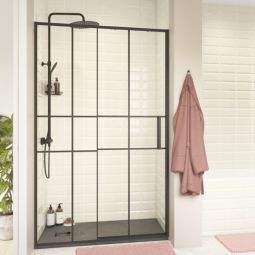 Mampara de ducha corredera Izza negro 120 cm