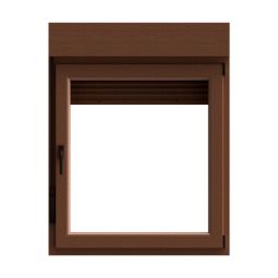 Ventana PVC oscilobatiente persiana roble 117x80 cm