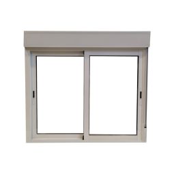 Ventana aluminio corredera persiana blanco 136x120 cm