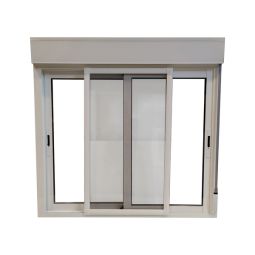 Ventana aluminio corredera con persiana y mosquitera 116x100cm